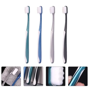 4 Pezzi Spazzolino Grande Testina Spazzolino da Denti Viaggio Morbido per Adulti Lavaggio - Foto 1 di 12