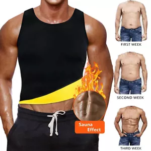 Men's Sauna Heat Trapping Shirt Sweat Shaper Vest Workout Sauna Exercise Top - Picture 1 of 13