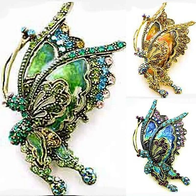 PIN ESMALTE DORADO MARIPOSA MULTI CRISTAL AZUL ORO VERDE INSPIRADO EN EL DISEÑADOR NUEVO Foto 1 de 4
