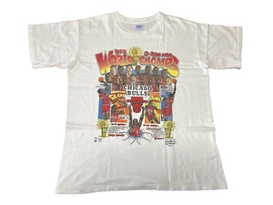 Camiseta NBA Chicago Bulls Air Jordan 1993 Campeón del Mundo Vintage Talla L EE. UU. - Imagen 1 de 14