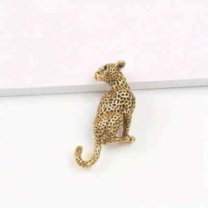18K Gold Plated Art Deco Style Leopard Brooch - Picture 1 of 6