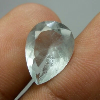 5.4 Carat 15.3x11.3 MM Natural Color Lase Faceted Aquamarine Beryl Pear Shape - Image 1 of 4