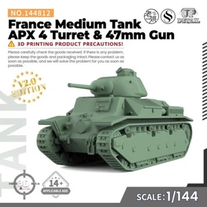 SS144812V2.0 1/144 Military Model Kit France Medium Tank APX 4 Turret & 47mm Gun - Picture 1 of 8
