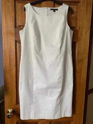 Brooks Brothers женщин белое платье размер 14 без рукавов с подкладкой 98% хлопок 2% спандекс - Изображение 1 из 3