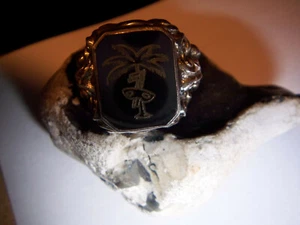 Patriotisch-Ring-Onyx-Maske-Wk-2-Spetialeinheit-Brandenburger-830-Silber-Unikat - Bild 1 von 12