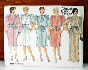 NEW VOGUE BASIC DESIGN 1337 VERY LOOSE-FITTING A-LINE MISSES' DRESS PATTERN 10 - Picture 1 of 6
