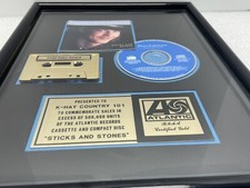 1992 TRACY LAWRENCE ATLANTIC RIAA GOLD SALES AWARD STICKS AND STONES 17X13"