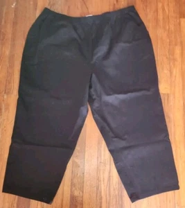 D & CO Black Elastic Waist Pullon Capri Pants Size P 3X 40x24 Black - Picture 1 of 5