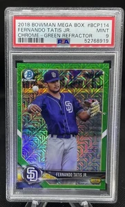 Fernando Tatis Jr ROOKIE GREEN MOJO REFRACTOR  #/99 🔥 2018 Bowman Chrome PSA 9 - Picture 1 of 6