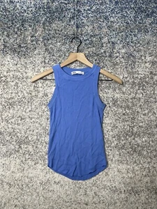 ZARA Ribbed Blue Top Shirt Sleeveless Size S - Picture 1 of 6