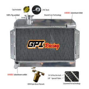 ALUMINUM ALLOY RADIATOR SIDE-FILL FOR MG MGB GT/ROADSTER 1963-1968 64 65 67 - Picture 1 of 6