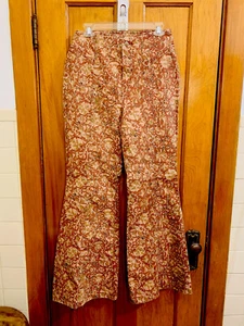 Free People Wild Honey Vaqueros Acampanados Elásticos Estampado Floral Marrón Nuevos Sin Etiquetas Talla 32 - Imagen 1 de 7