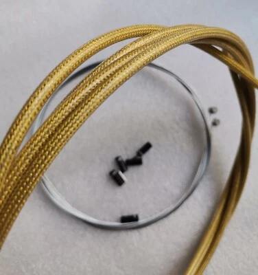 KIT DE CABLE DE MANGUERA DE FRENO JAGWIRE TRENZADO DORADO CGX SE ADAPTA A TAPA CNC SRAM SHIMANO ROAD MTB Foto 1 de 4