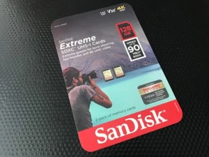 2 PACK SANDISK 128GB EXTREME SDXC UHS-I SD MEMORY CARD - Picture 1 of 2