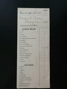 May 1901 Voucher #6064 Edwin R. Pease Electrician Bill City Home Poughkeepsie NY - Picture 1 of 8