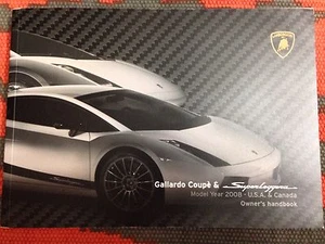 🟣 2008 LAMBORGHINI GALLARDO COUPE & SUPERLEGGERA OWNERS MANUAL HANDBOOK ONLY - Picture 1 of 10