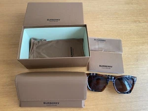New Original BURBERRY Sunglasses BE4348 Cooper Brown Check Dark 52-21-145 396673 - Picture 1 of 13