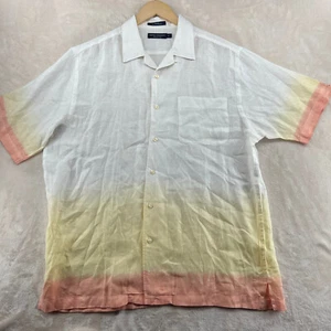 Daniel Crémieux Collection Men Size M Gradient Watercolor Linen S/S Casual Shirt - Picture 1 of 7