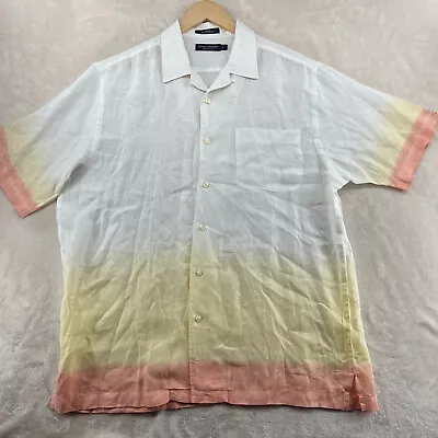 Daniel Crémieux Collection Men Size M Gradient Watercolor Linen S/S Casual Shirt - Image 1 of 4