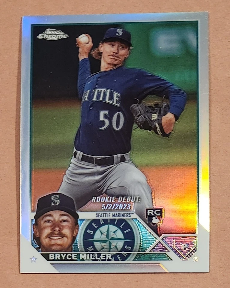 Bryce Miller 2023 Topps Chrome Refractor Rookie Debut RC Card #USC99 - Image 1 of 1