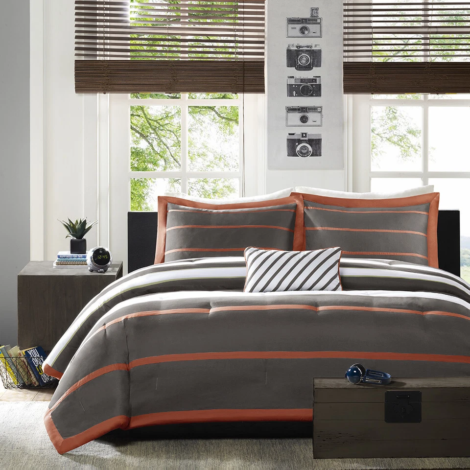 Mi Zone Twin XL Comforter Set In Orange and Grey Finish MZ10-144 - Image 1 of 4