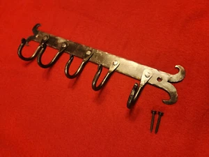 Wrought Iron Storage Rack for Utensils, Keys Etc. Hand Forged in WV Fishtail Mot - Picture 1 of 4