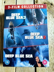 Deep Blue Sea 1,2,3 DVD R2 UK New Sealed 1999,2018,2020 Shark 3-Film Collection - Picture 1 of 24