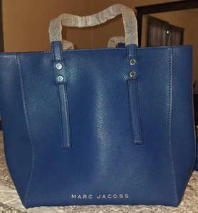 THE MARC JACOBS Large Leather Tote Azure Blue  - Picture 1 of 13