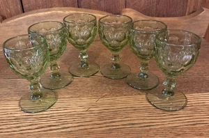 Vintage 6er Set MCM Imperial Provincial grün Daumenabdruck 4 1/2" Gläser ~ EU - Bild 1 von 6