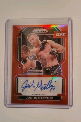 2022 Panini Prizm UFC Signatures Justin Gaethje SG-JGJ Red Prizm Auto /99 - Image 1 of 2