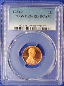1983 S 1C Lincoln Cent Proof PCGS PR69DCAM - Picture 1 of 2