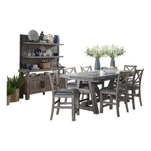 Parker House Lodge Counter Height Extendable Table 6 Stools and Buffet & Hutch - Picture 1 of 16