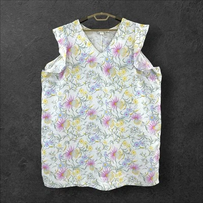 Vestido Joie 100 % lino 3X floral colorido mangas aleteadas hasta la rodilla línea A Foto 1 de 4