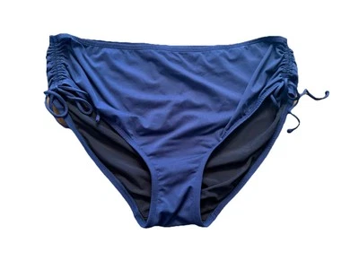 Pantalones de natación Beach House para mujer talla 20W azul marino acanalados tiro medio lazos laterales elásticos Foto 1 de 4