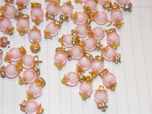 18mm fancy glass LIGHT PINK crystal gem dress button jewel rhinestone - Picture 1 of 1