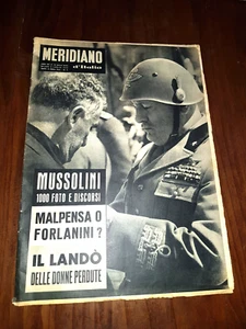 IL MERIDIANO D'ITALIA COMPLETO MUSSOLINI ANNO XIII N° 42 DEL 8 LUGLIO 1958 - Foto 1 di 2