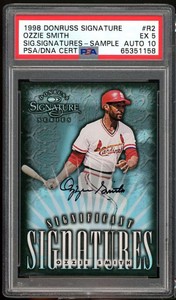 Ozzie Smith 1998 Donruss Signature Significant Signatures Sample #2 PSA/DNA 5 10