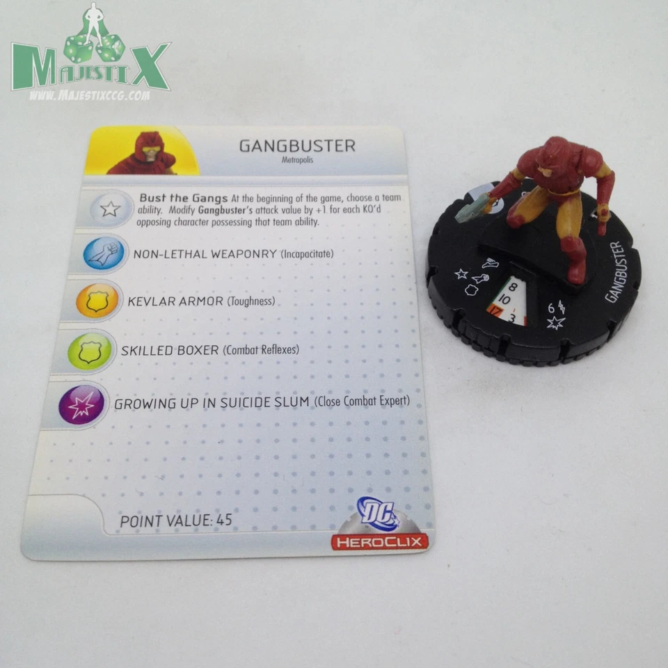 Heroclix Супермен набор Gangbuster #011 общая фигурка с картой! - Изображение 1 из 1