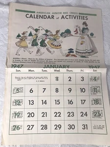 American Junior Red Cross January 1947 Calendar of Activities - Picture 1 of 6