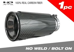 ( 3.0 Inch Inlet ) 4.0 CARBON FIBER Universal Bolt On POLISHED Exhaust Tip Truck - Picture 1 of 12