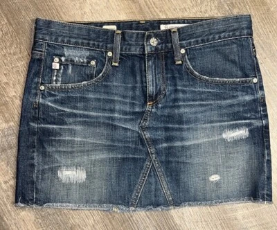Minifalda vaquera vintage envejecida AG Adriano Goldschmied Box para mujer Foto 1 de 4