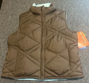 NWT Columbia Womens Size XL Reversible Vest Brown/White XL1780-238 D6 - Picture 1 of 6