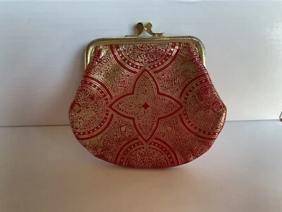Винтажный красный кожаный монета сумочки сделано в Австрии мешок около 4 «высокий x 4» шириной MP - Изображение 1 из 4