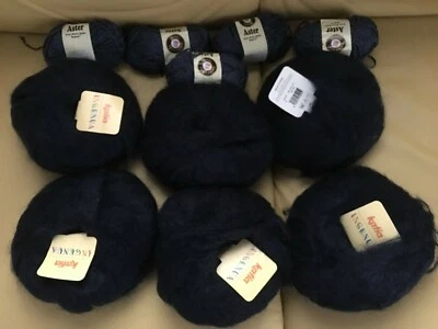 Lot of 11 Dark Navy Katia Ingenua Mohair /Aster Universal Viscose/Poly  - Image 1 of 4