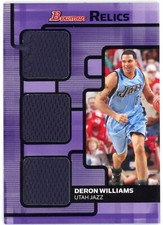 2007-08 Bowman Relics Triple GW Jersey Deron Williams #44/99 * Illinois * Jazz