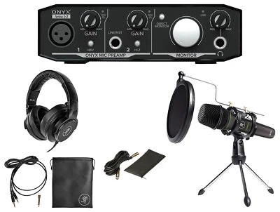 Mackie 1-Person Podcast Podcasting Recording Kit w/EM-89D Mic+Stand+Headphones - Image 1 of 4