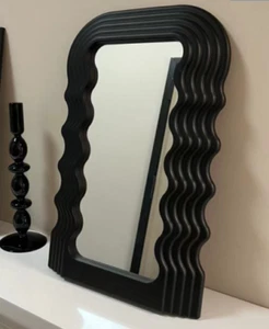 Black Wavy Wall Mirror, Living Room or Bedroom - Picture 1 of 5