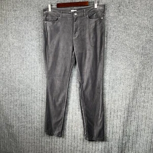 Pantalones de terciopelo para mujer J. Jill talla 12 gris ajustados al tobillo tiro medio 5 bolsillos cremallera - Imagen 1 de 20
