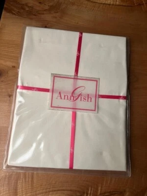 Новый с Ярлыками $138 Ann Gish хлопок сатин стандартный наволочки комплект слоновой кости, металлический шелк отделки - Изображение 1 из 2