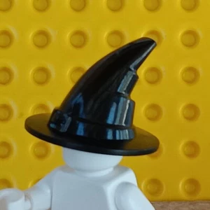 LEGO Black Witch Hat Costume Bent Cone with Brim Wizard Warlock Cap Gear Spells - Picture 1 of 1